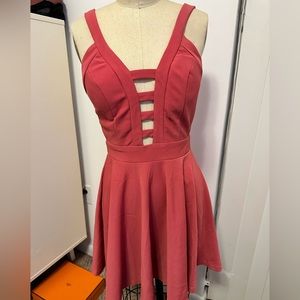 Pink mini skater dress